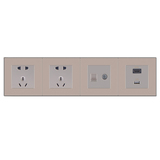 四聯(lián)體（五孔插座/電話+電視插座/HDMI+USB數(shù)據(jù)插座）